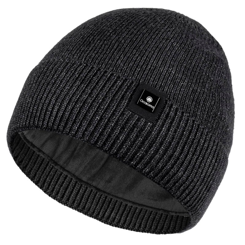 Ocatoma Beanie for Men Soft Knit Cuffed Unisex Beanie Warm Winter Ski Hats Gifts for Men Women Dark Gray - Image 1