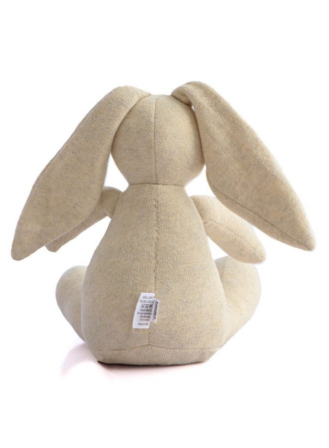 Pluchi Rabbit Cotton Knitted Natural Melange Soft Stuffed Toys for Kids, Toddlers& Babies 35x25x30 CM - Image 1