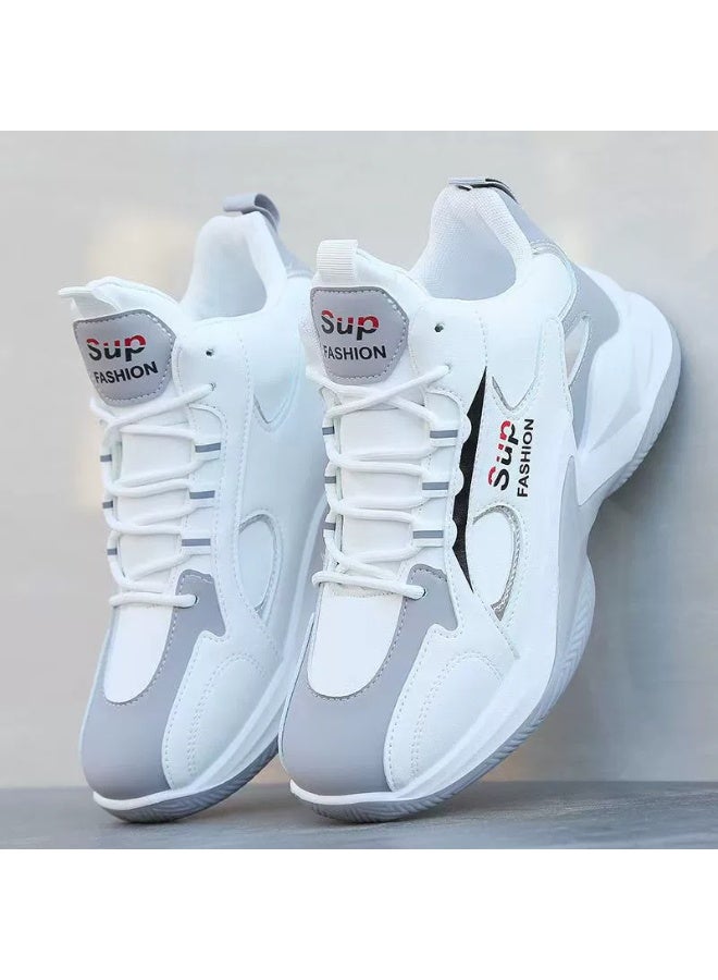 Men's Lace-up Chunky Sneakers, Athletic Shoes, Shock Absorbing And Breathable Shoes For Running Basketball Workout Gym