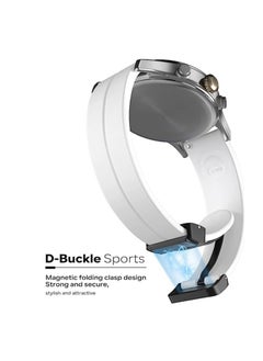 Generic 20mm Silicone Strap With Magnetic Folding Buckle For Amazfit Bip U Pro / Bip / Bip Lite / Bip S / Bip S Lite / Bip U - White  - Image 2