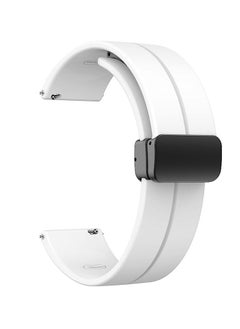 Generic 20mm Silicone Strap With Magnetic Folding Buckle For Amazfit Bip U Pro / Bip / Bip Lite / Bip S / Bip S Lite / Bip U - White  - Image 1