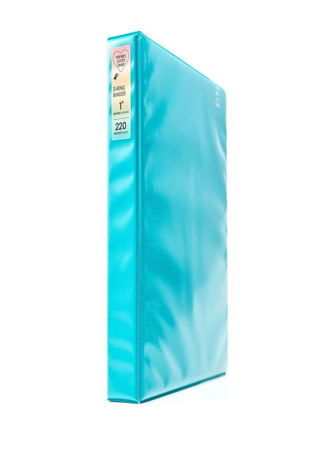 Yoobi 1 Inch Binder - 3-Ring Binder with 2 Pockets - Holds up to 220 Sheets - Aqua - Image 5