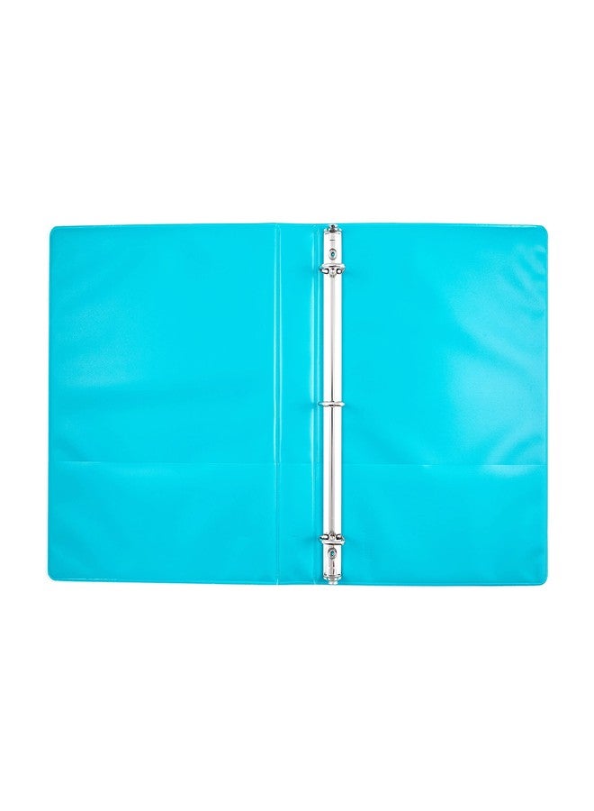 Yoobi 1 Inch Binder - 3-Ring Binder with 2 Pockets - Holds up to 220 Sheets - Aqua - Image 3