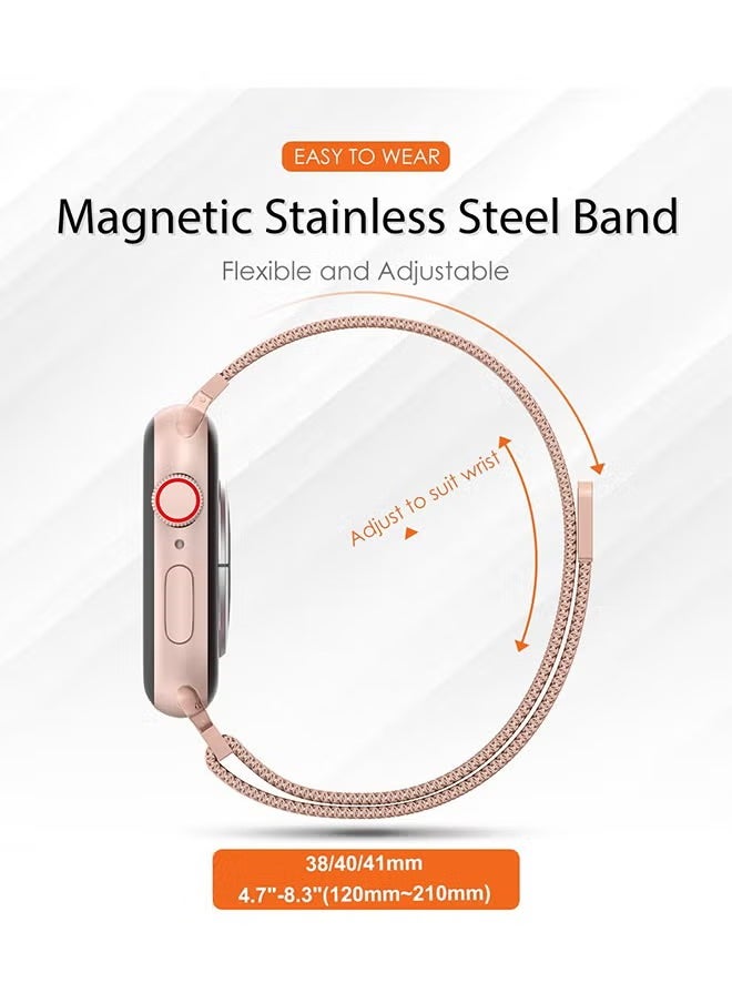 Generic - Apple Watch Milanese Band Compatible with Apple Watch Series 9/8/7/6/5/4/3 SE 38mm 40mm 41mm for Women Men Magnetic Milanese Stainless Steel Bands for iWatch - Image 1