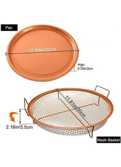 Copper Round Crispy Tray Durable Mesh Basket Oil Filter Tray Oven Air Fryer French Fries Fried Chicken Tray Kitchen Portable Tool - pzsku/Z235999946E56E26985B0Z/45/_/1720102283/ac8cf8fb-a018-460c-afab-57f4c3383038