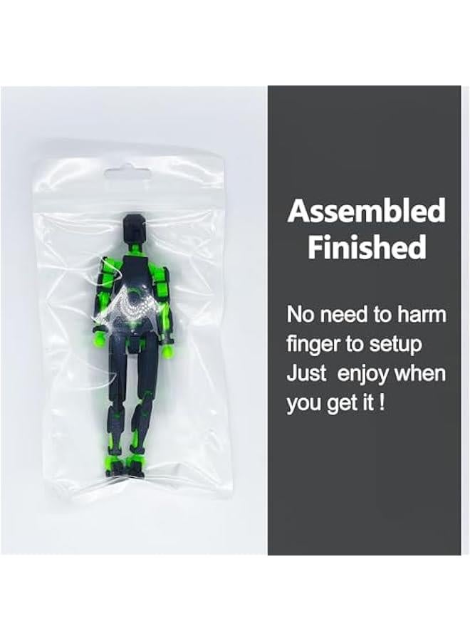 (Assembly Completed) 3D Printed Action Figure，T13 Robot Action Figure, T13 Collectible Action Figure Articulated, for Collectors Desktop Decorations ((Black Green)) - Image 2