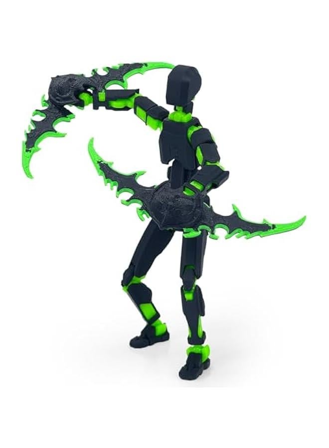 (Assembly Completed) 3D Printed Action Figure，T13 Robot Action Figure, T13 Collectible Action Figure Articulated, for Collectors Desktop Decorations ((Black Green)) - Image 5