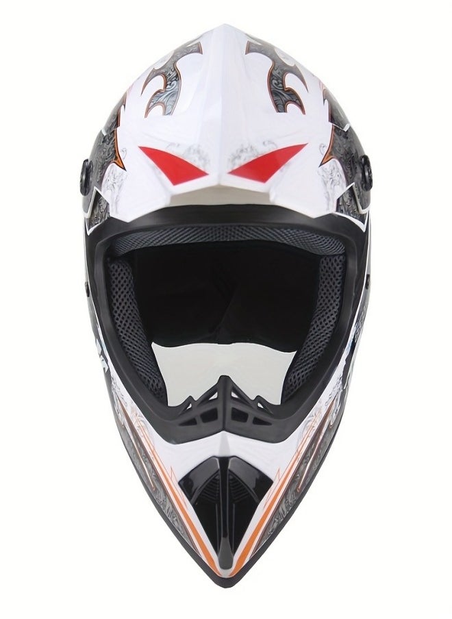 VarietyVoyageD - 4-Piece Full Face Racing Motorcycle Helmet Kit Protective Gear Motorcycle Helmets Street Bike Racing Moto Helmet Cartoon Car Helmet Electric Car Helmet Suitable For Young Boys And Girls ﻿ - Image 1