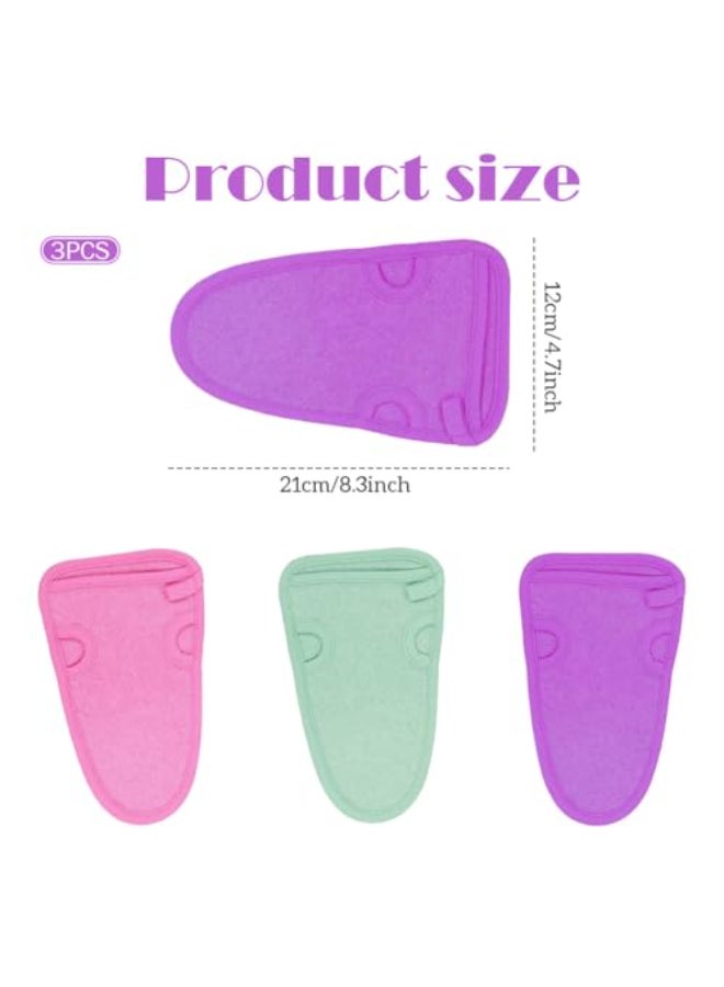 Elandy 3PCS Adult Bathing Gloves Mitts Shower Bathroom Skin Face Body Wash Massage Loofah Scrub Spa MittColor Random - Image 3