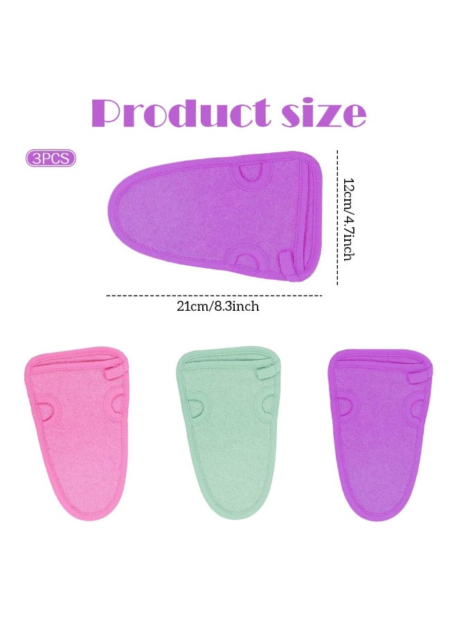 Elandy 3PCS Adult Bathing Gloves Mitts Shower Bathroom Skin Face Body Wash Massage Loofah Scrub Spa MittColor Random - Image 4
