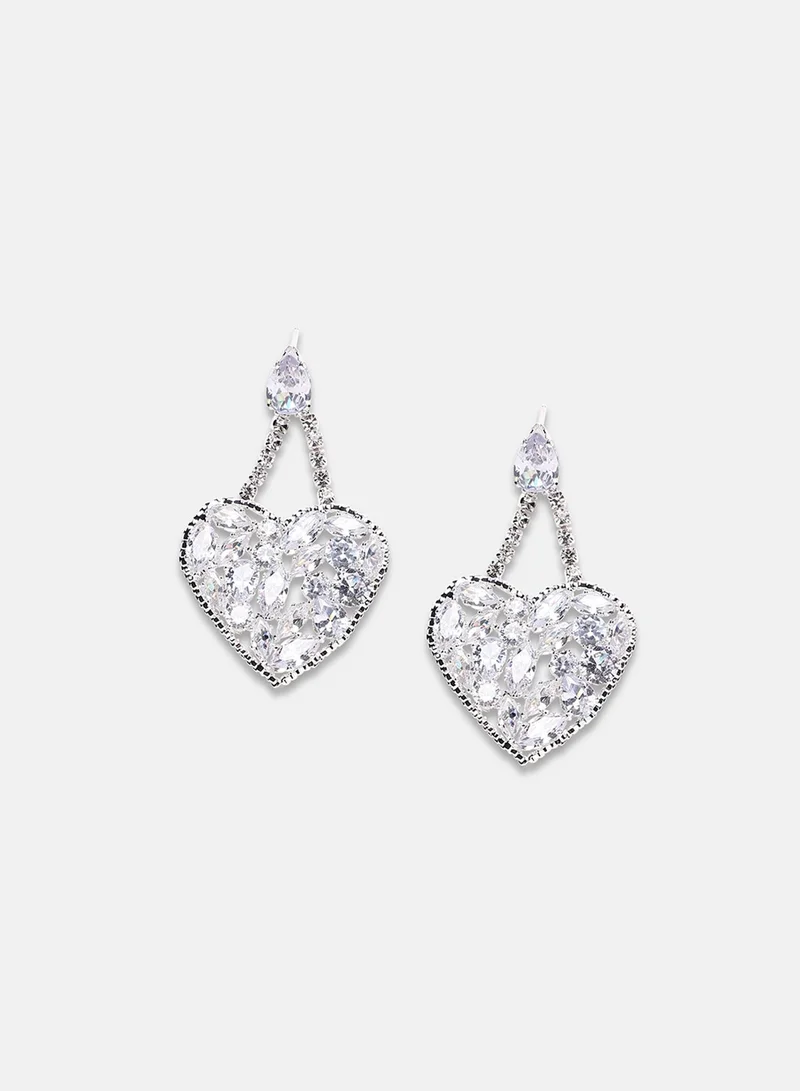 SOHI Heart Artificial Drop Earring Jewellery