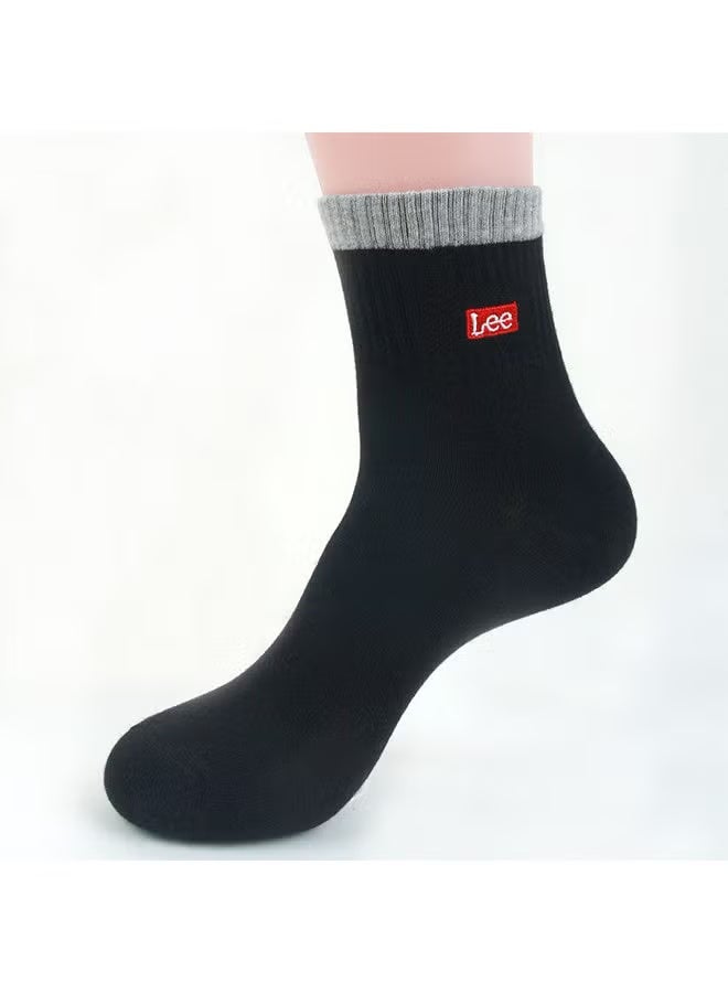 Lee Socks men's pure cotton casual basketball sports socks 5 pairs - Image 3