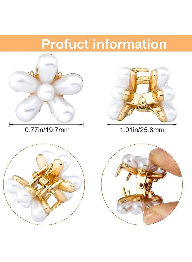 ANNACREATIONS 12 Pcs Korean Style Gold Metal Pearl Geometric Stone Lock Hair Pins Hair Clip Hair Accessories Jewellery for Women And Girls - Image 3