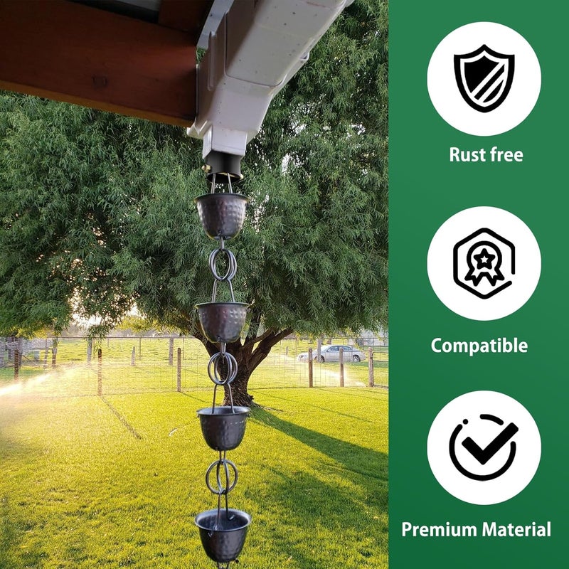 FOROIRON 4 Pack Rain Chain Adapter for Gutter Rain Chain for Outside Metal Rain Chain Adapter with Bolt Rain Chain Gutter for Outside Gutter Downspout - Image 4