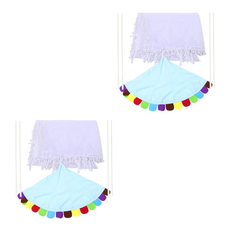 2pcs Kids Bed Canopy Bed Net Gauze Curtain Tent Half-Round Dome - Image 2