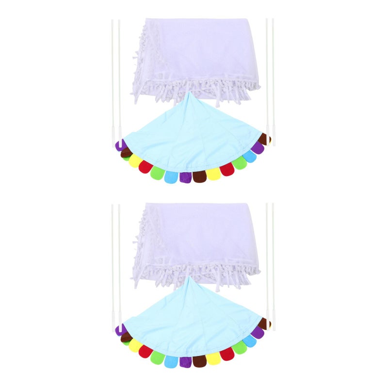 2pcs Kids Bed Canopy Bed Net Gauze Curtain Tent Half-Round Dome - Image 4
