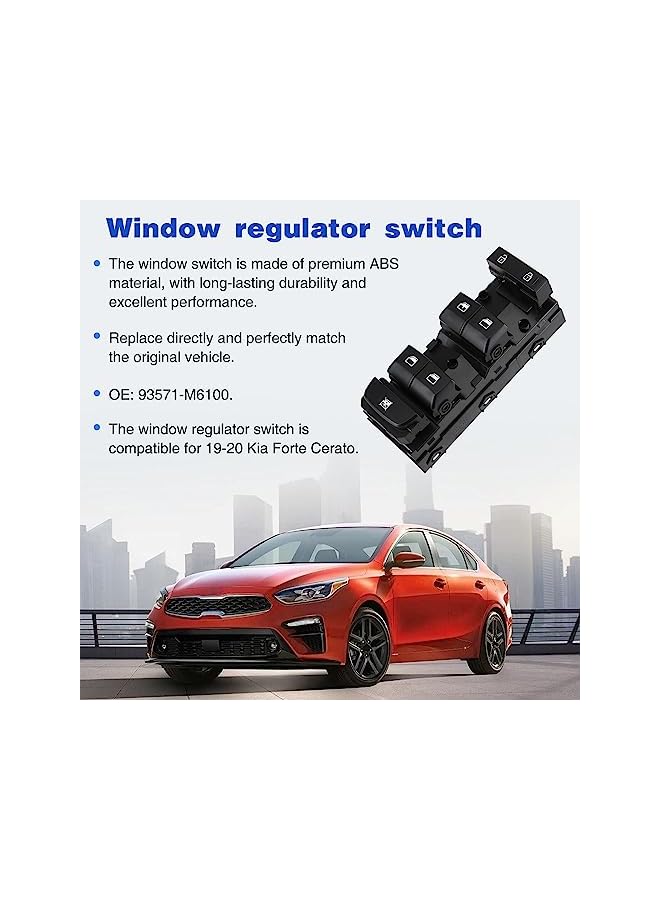 Starwell Driver Side Master Power Window Switch Front Left Compatible for 2019-2021 Kia Forte Cerato, Push Button, Manual, Driver Door Power Window Switch - Image 3