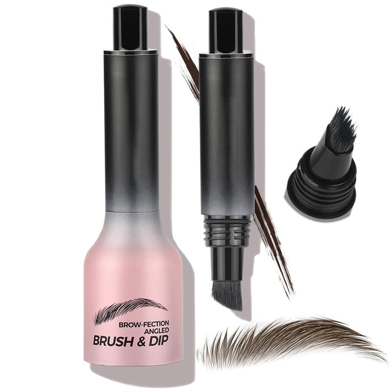 BrowFection Angled Brush Dip Liquid Eyebrow Gel Brow Lamination Powder Pen Eyebrow Hair Stroke Brush Wild Eyebrow Pencil Waterproof Long Lasting Quick Drying 05 Espresso