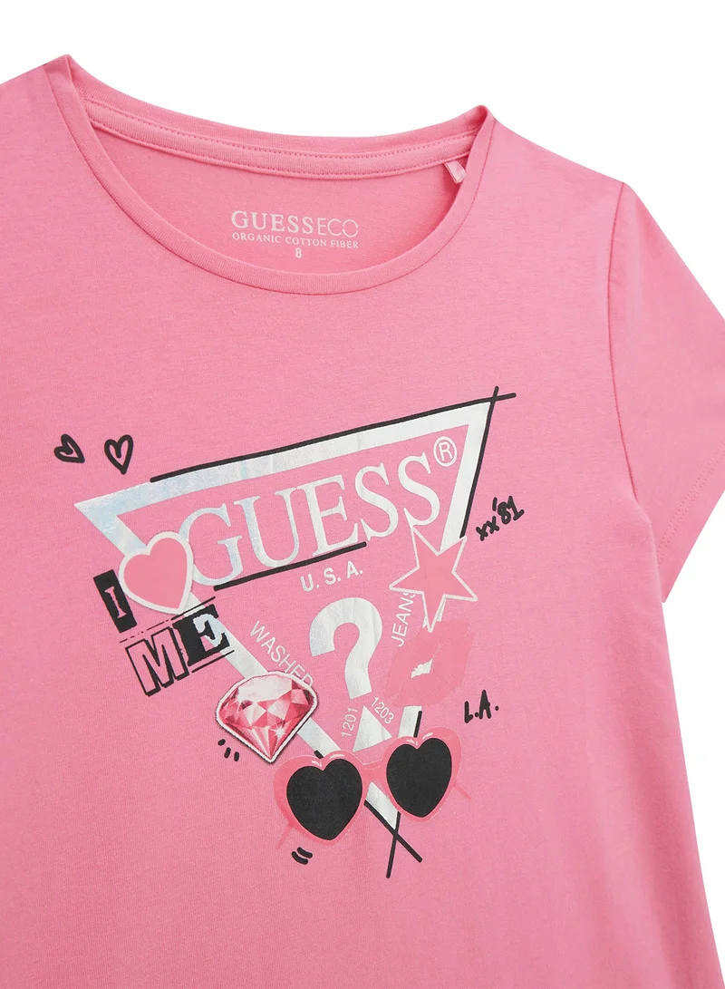 جس Kids Graphic Crew Neck T-Shirt