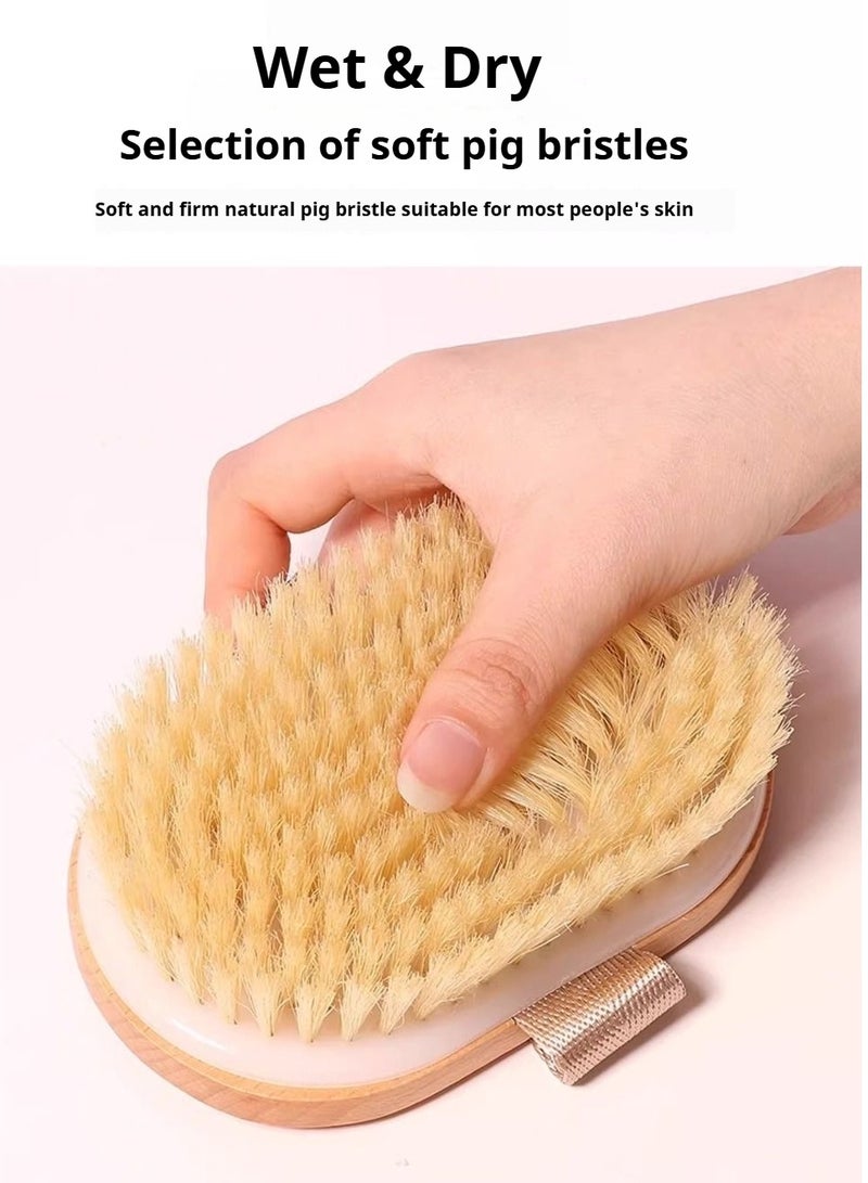 Long Handled Removable Dual Purpose Dry Shower Body Brush, Dry Brush for Cellulite and Lymphatic Drainage, Exfoliating Brush, Shower Brush Body Scrubs - Image 4