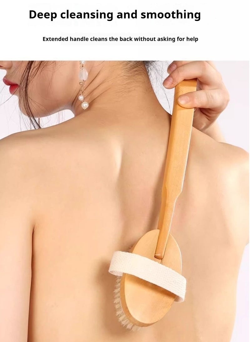 Long Handled Removable Dual Purpose Dry Shower Body Brush, Dry Brush for Cellulite and Lymphatic Drainage, Exfoliating Brush, Shower Brush Body Scrubs - Image 1