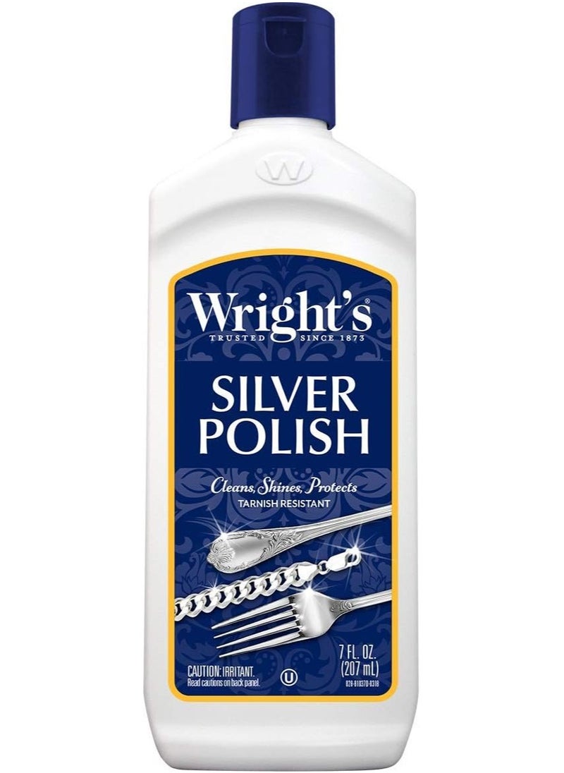 Wright's Wright's Silver Cleaner and Polish - 7 Ounce - Ammonia Free - Use on Silver, Jewelry, Antique Silver, Gold, Brass, Copper and Aluminum  - Image 1