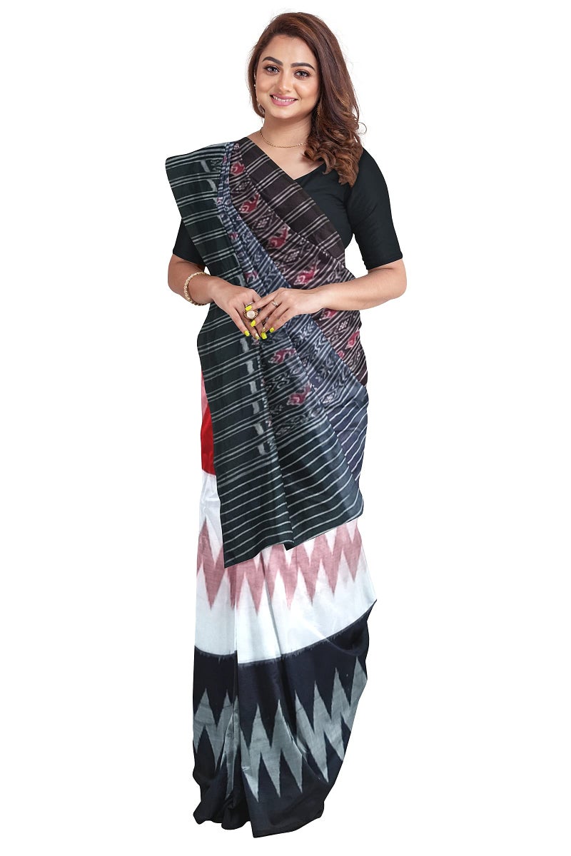 BHS Women's Sambalpuri Pure Cotton Bomkai Saree (Nuapatanapata_Multicolour) - Image 5