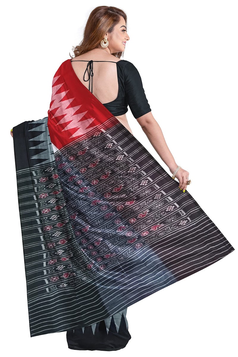 BHS Women's Sambalpuri Pure Cotton Bomkai Saree (Nuapatanapata_Multicolour) - Image 3
