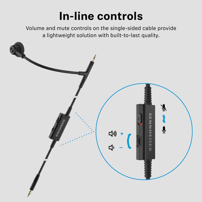 Sennheiser HD 500 BAM, Plug-in Boom Arm Microphone for Gaming and Calls, with Volume and Mute Controls, Analog 3.5 mm Jack, for HD 560S, HD 505, HD 620S Headphones and Others - Image 5