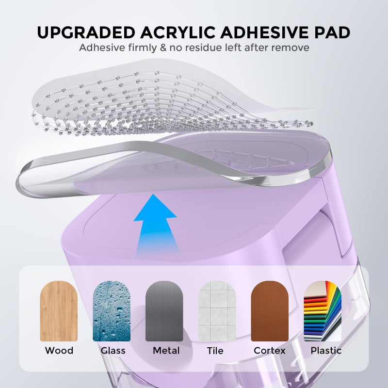 AhaStyle 6 Pack Magnetic Cable Organizer [1s Lock] Cord Holders Clips Strong Adhesive Cord Keeper [Smooth Adjustable] Hide Wire Cord Organizer for Nightstand Kitchen Car Office (Lavender) - Image 5