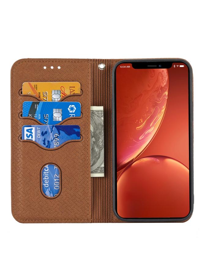 S-TOP Case For iPhone 16 Pro Woven Texture Stitching Magnetic Leather Phone Case - Image 4