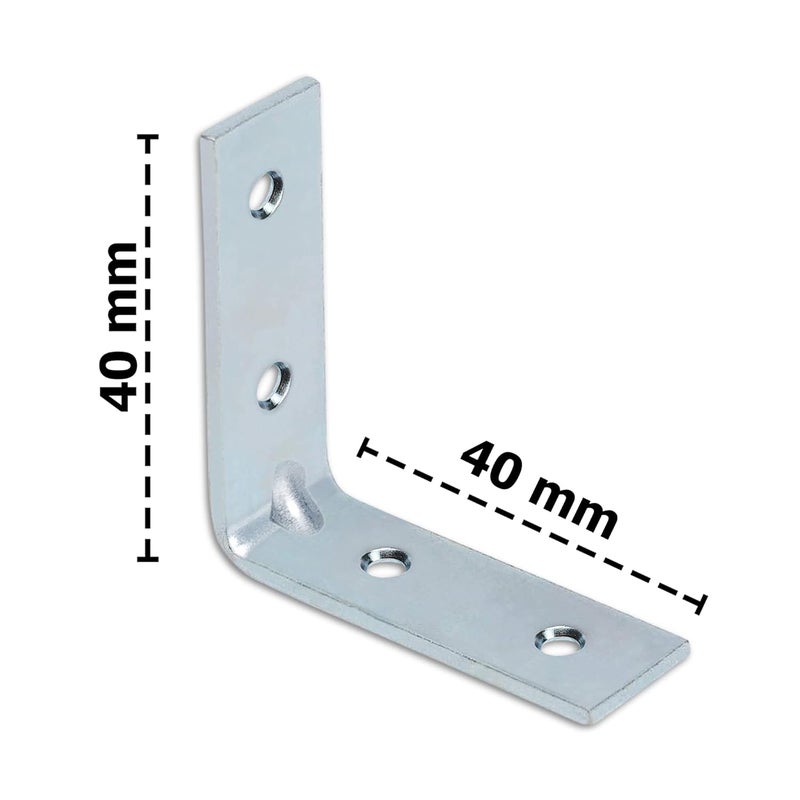 Impex Angle Bracket for Reinforcing Chairs and Tables | Pack of 24 |Shelf Bracket |Zinc Plated L Shape Bracket | Solid Shelf Support Joint Right Corner Brace (40 X 40 MM) - Image 3
