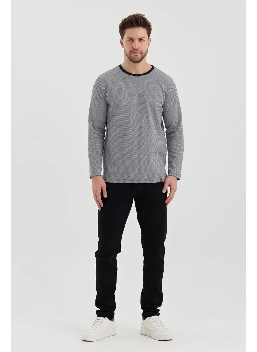 Alexander Gardi Striped Slit Regular Fit Sweatshirt (E22751 00)