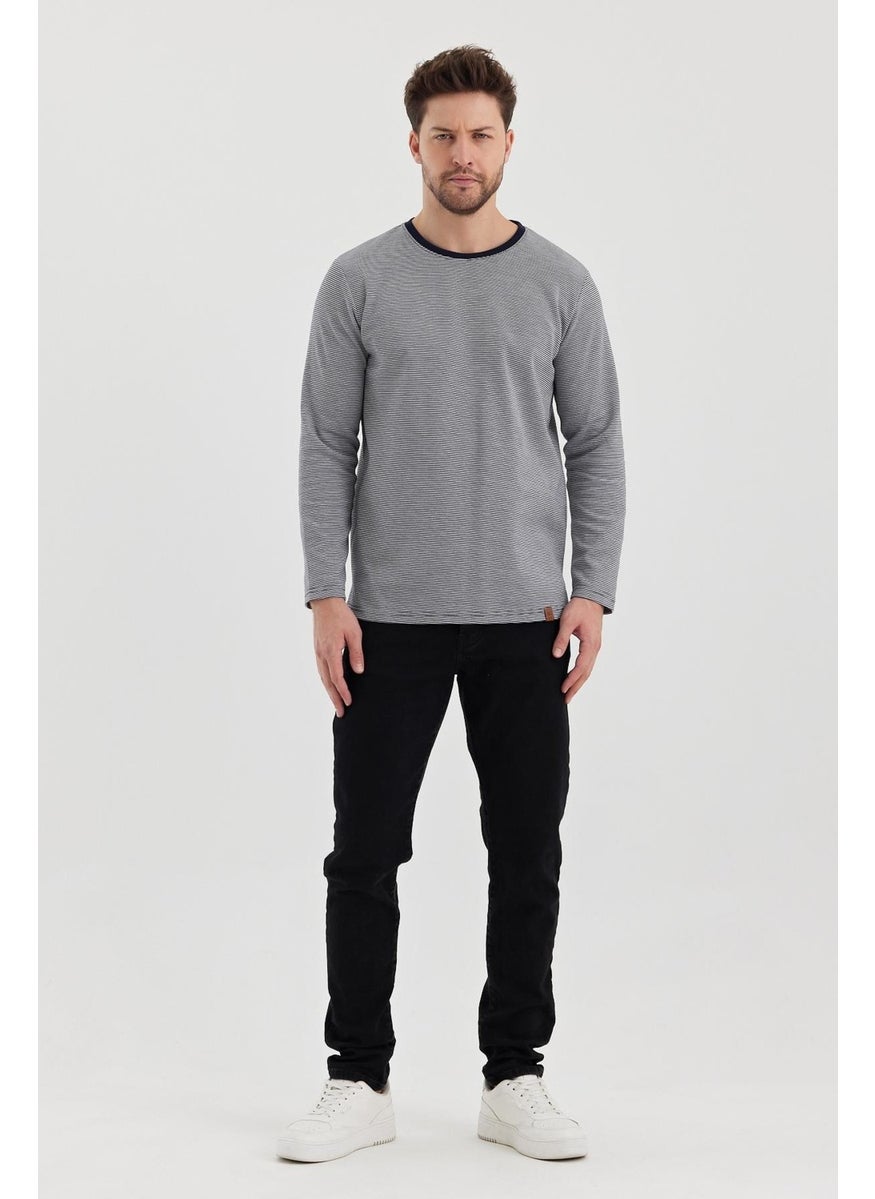 Alexander Gardi - Striped Slit Regular Fit Sweatshirt (E22751 00) - Image 1