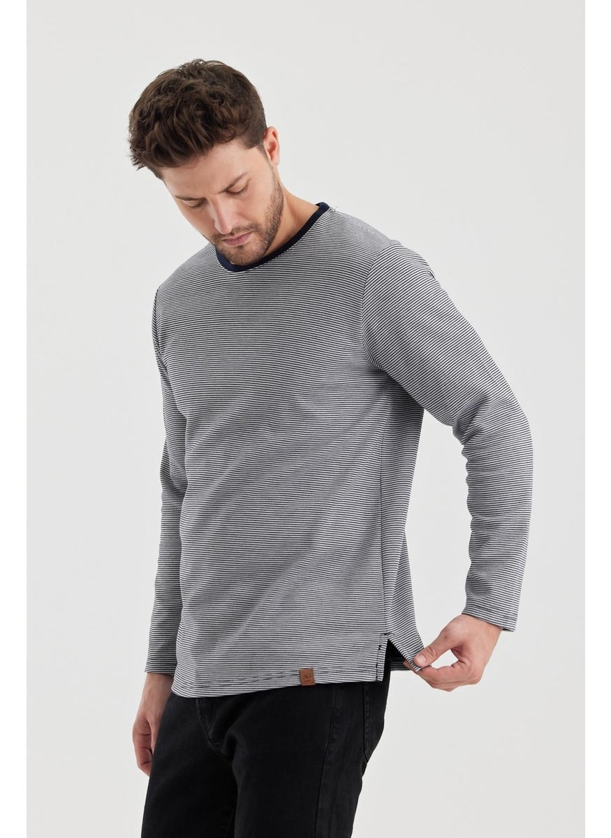 Alexander Gardi - Striped Slit Regular Fit Sweatshirt (E22751 00) - Image 1