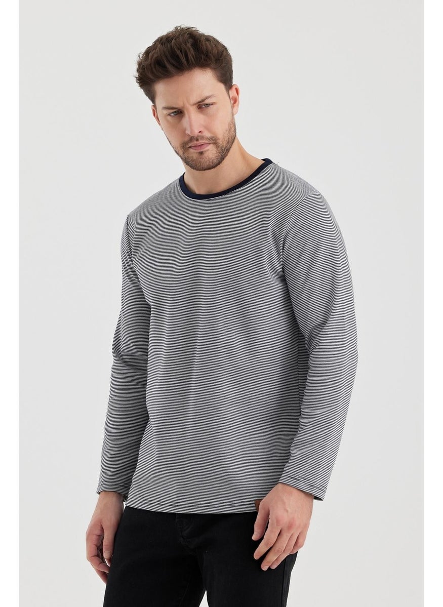 Alexander Gardi - Striped Slit Regular Fit Sweatshirt (E22751 00) - Image 1