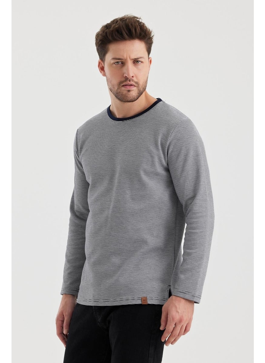 Alexander Gardi - Striped Slit Regular Fit Sweatshirt (E22751 00) - Image 1