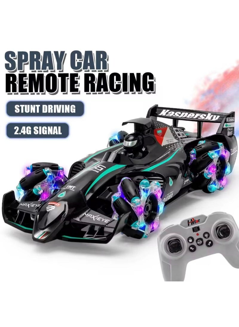 توي لاند سيارة سباق فورمولا RC 11 قناة - سيارة تحكم عن بعد 2.4 جيجاهرتز مزودة ببخاخ دخان وعجلات دريفت وبطارية قابلة لإعادة الشحن - لون أسود - Image 1