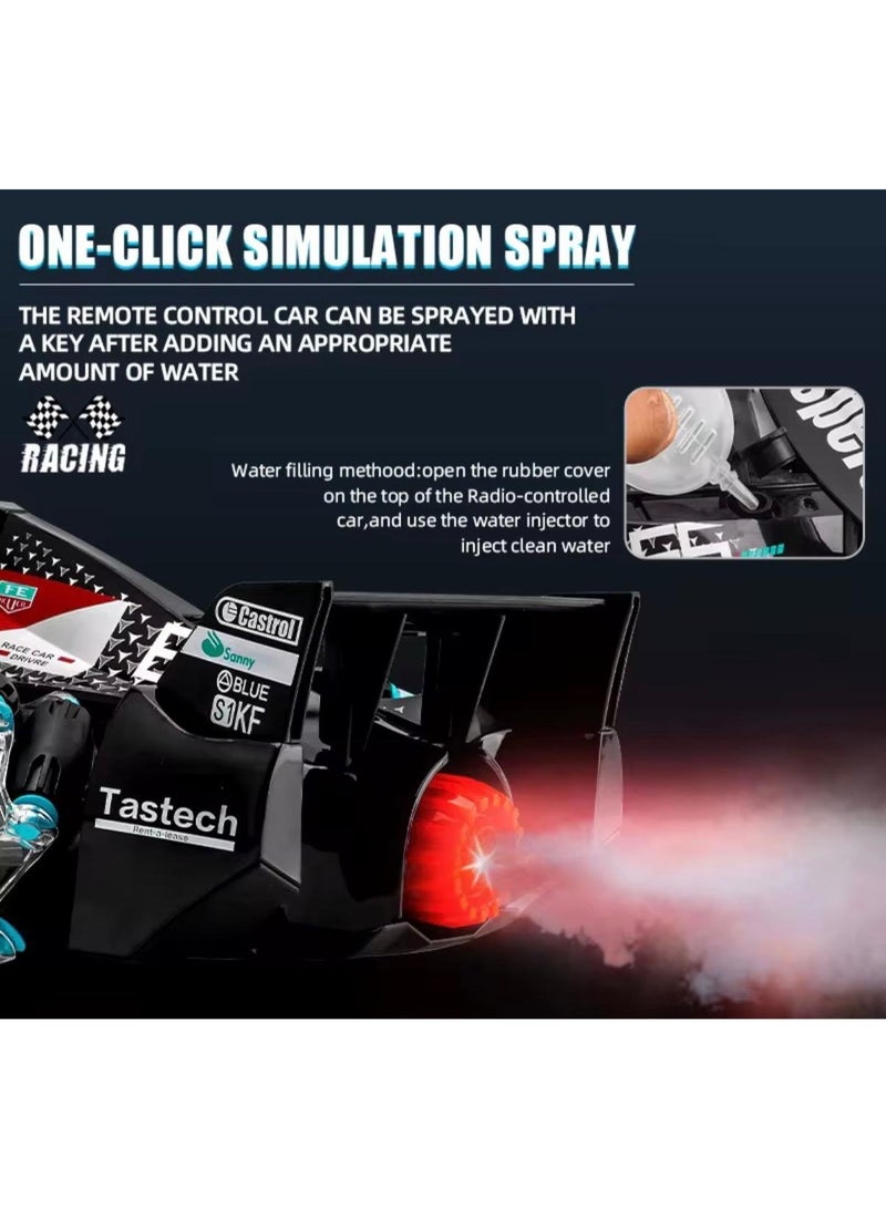 توي لاند سيارة سباق فورمولا RC 11 قناة - سيارة تحكم عن بعد 2.4 جيجاهرتز مزودة ببخاخ دخان وعجلات دريفت وبطارية قابلة لإعادة الشحن - لون أسود - Image 5