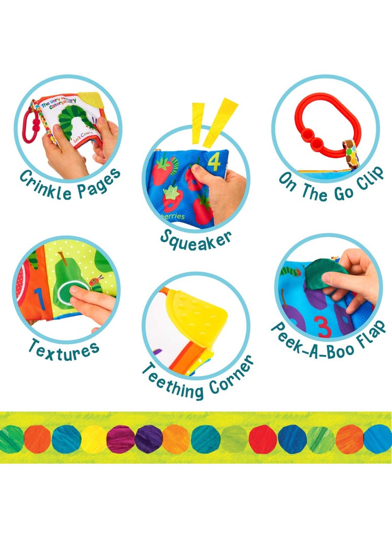 Kids Preferred Let's Count Soft Book World Of Eric Carle The Very Hungry Caterpillar Baby Teething Crinkle Book - Image 3
