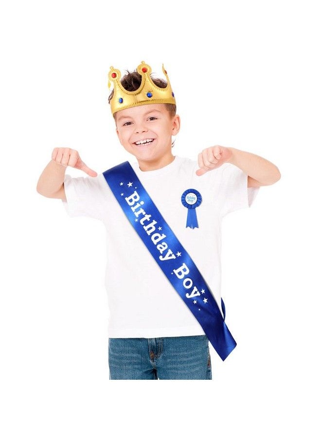 WILLBOND Birthday King Crown, Birthday Sash And Button Pins Birthday Party Accessory Set For Boys Kids Theme Birthday Dress Birthday Party Decoration  - Image 4