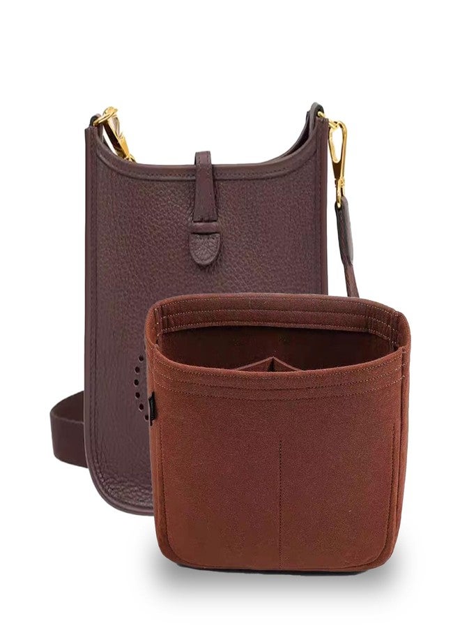 D.DUO Bag Organizer Insert, Tote Purse Insert, Pocket Wallet Divider for Hermes Evelyne 16/29/33 (L(11.8×3.1×8.7), Brown) - Image 1