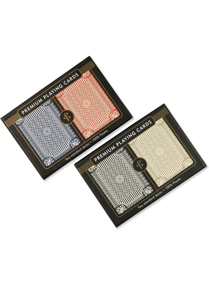 Peter Pauper Press PETER PAUPER PRESS 100% Plastic Playing Cards Value Pack (4 Decks)  - Image 1