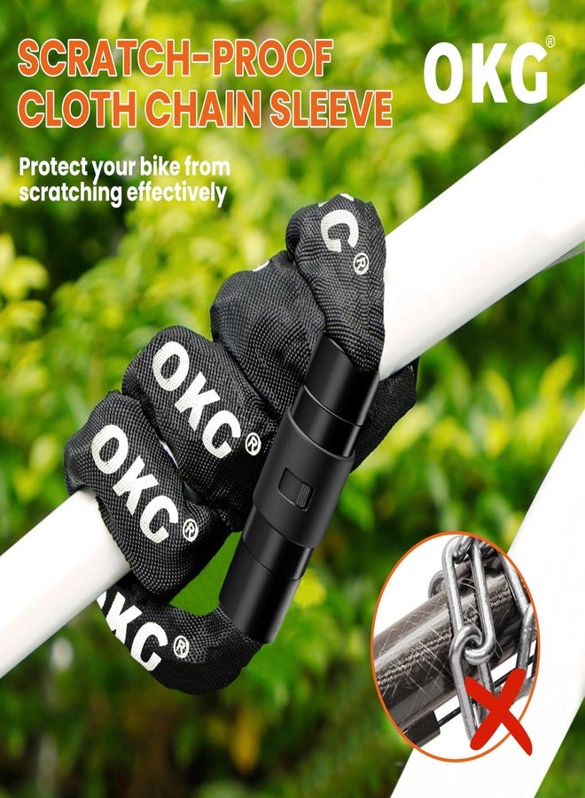 OKG Bike Chain Lock - 35 x 1/4 in (6mm) Thick Square Cut-Proof Chain, Hardened Alloy Steel Anti-Theft Security for Bike, ATV, Scooter, Trailer, Moped, Grill, Gate Fence - Image 3