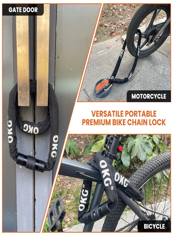 OKG Bike Chain Lock - 35 x 1/4 in (6mm) Thick Square Cut-Proof Chain, Hardened Alloy Steel Anti-Theft Security for Bike, ATV, Scooter, Trailer, Moped, Grill, Gate Fence - Image 5