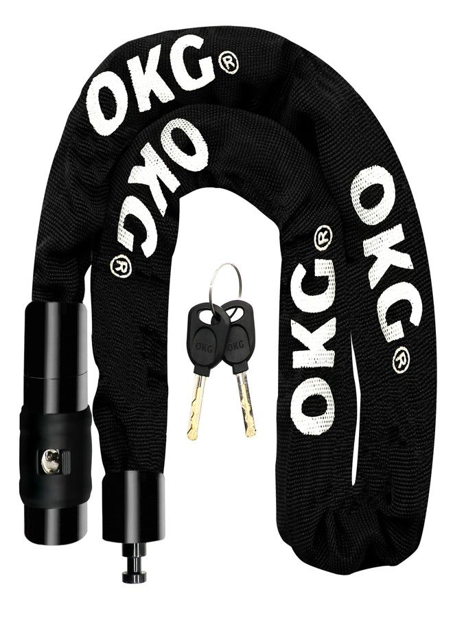 OKG Bike Chain Lock - 35 x 1/4 in (6mm) Thick Square Cut-Proof Chain, Hardened Alloy Steel Anti-Theft Security for Bike, ATV, Scooter, Trailer, Moped, Grill, Gate Fence - Image 1