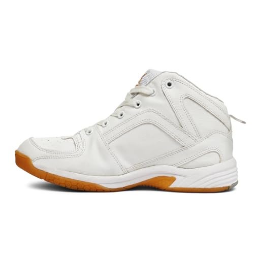 TRACER Basketball Shoes for Men's, Stylish & Comfortable, Lightweight & Breathable Footwear, Crap Sole, Material PU, Secure Fit, Closer Lace up, Playground, Walking, Running Shoe, (White-9) - Image 4
