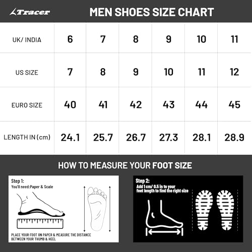 TRACER Basketball Shoes for Men's, Stylish & Comfortable, Lightweight & Breathable Footwear, Crap Sole, Material PU, Secure Fit, Closer Lace up, Playground, Walking, Running Shoe, (White-9) - Image 3