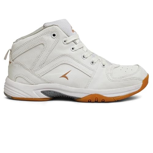 TRACER Basketball Shoes for Men's, Stylish & Comfortable, Lightweight & Breathable Footwear, Crap Sole, Material PU, Secure Fit, Closer Lace up, Playground, Walking, Running Shoe, (White-9) - Image 5