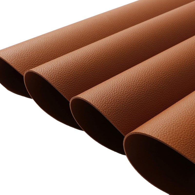 Jovono Wipeable Placemats and Coasters Leather Table Mats Waterproof HeatResistant Easy to Clean for Dining Table Set Kitchen Table Set of 4 Brown - Image 5